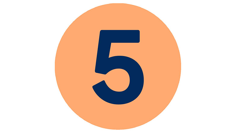 Icon of number 5 in a circle