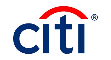 Blue and red Citi company logo on a white background