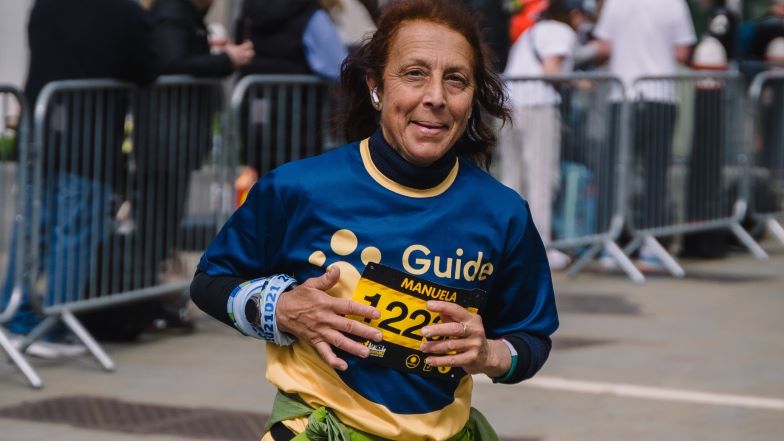 Runner wearing a Guide Dogs t-shirt