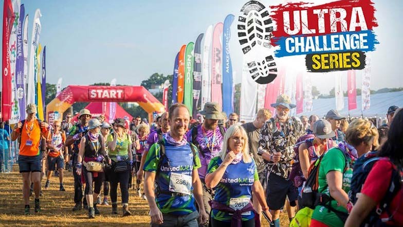 People at the start line of an Ultra Challenge event