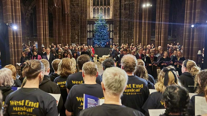 Christmas wishes concert from the performers view point of the audience in Manchester Cathedral