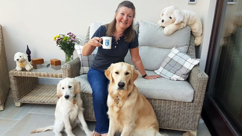 Janice and her two guide dog puppies