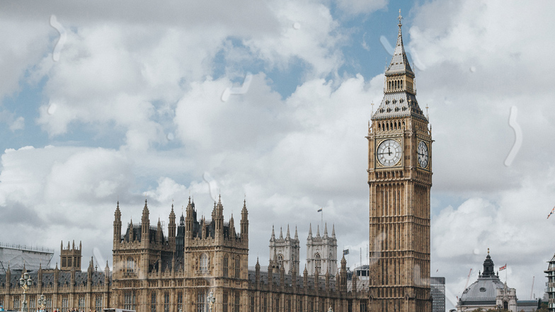 Big Ben on a cloudy day as seen by someone with eye floaters