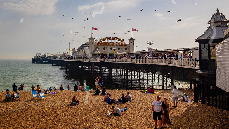 Brighton Palace Pier as seen by someone with eye floaters