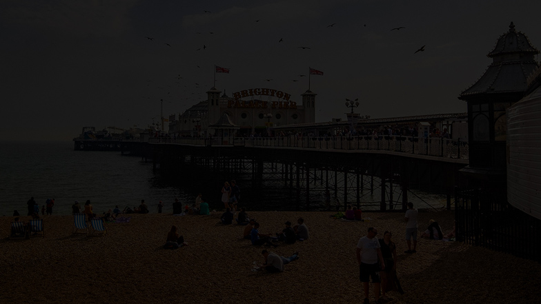 Brighton Palace Pier as seen by someone with night blindness