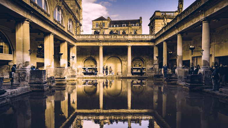 Roman Baths as seen by someone with deuteranopia