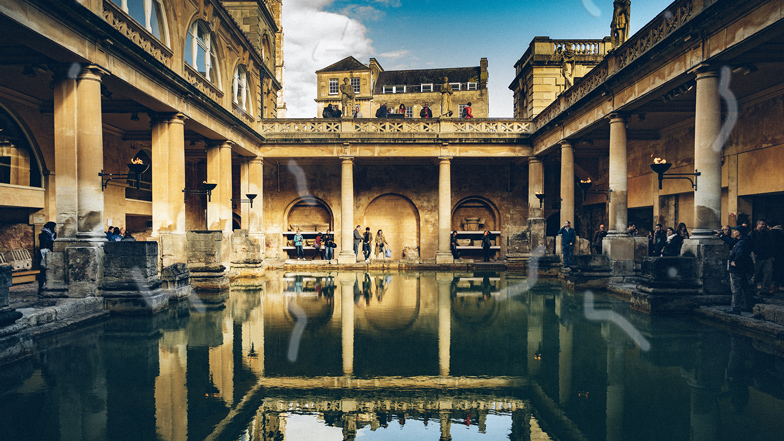 Roman Baths as seen by someone with eye floaters