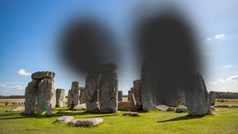 Stonehenge on a sunny day as seen by someone with macular degeneration