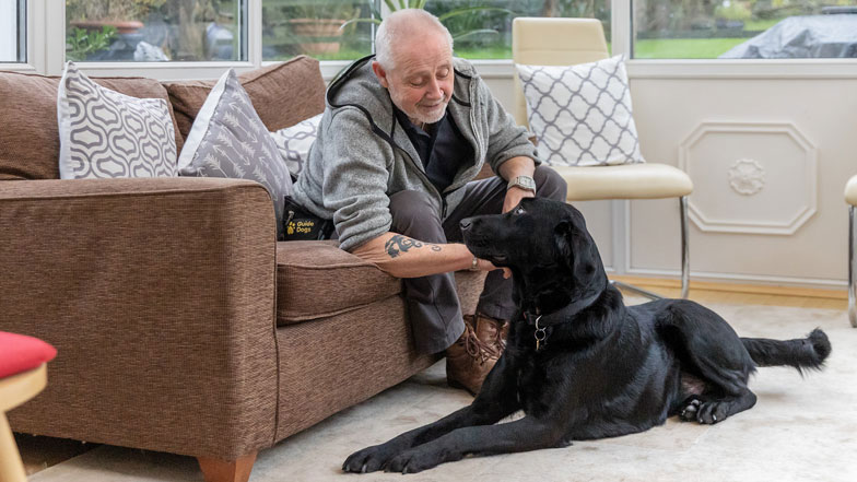 Guide dog meeting new owner