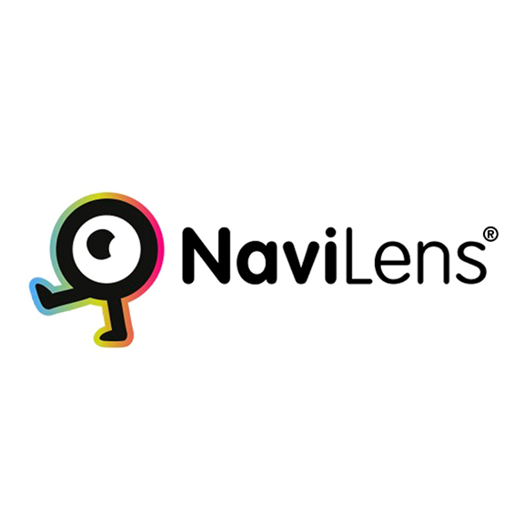 A black NaviLens logo on a white background