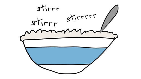 An illustration of a bowl of porridge 