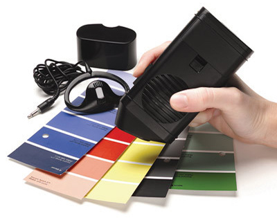 A talking colour detector with colour samples