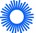 The logo of Be My Eyes app - a round blue spiked circle