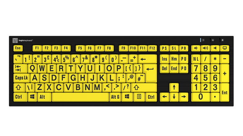 A Vision aid  large print keyboard for vision impaired. VAKeys2 keyboard