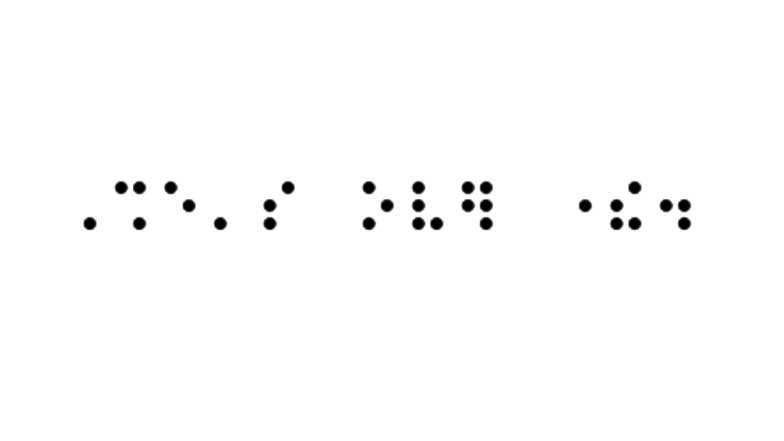 contracted braille example which translates She's over there