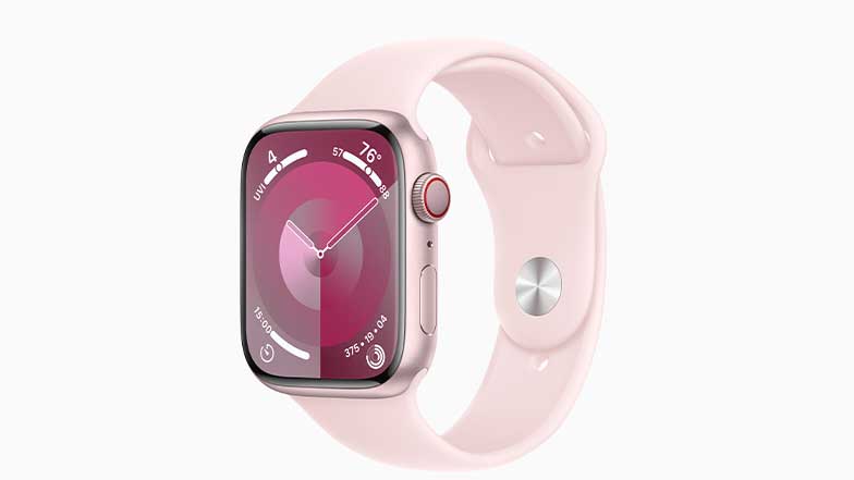 Image of a pink Apple watch 