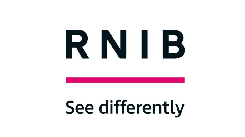 A logo of RNIB our charity partner 