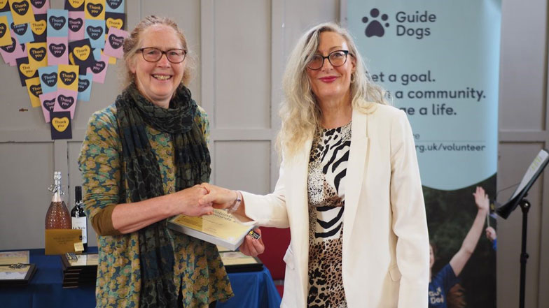 Christine Patterson Winner of Partner Glasgow with Sandra MacDonald Vision Rehabilitation Specialist