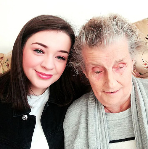 Volunteer my sighted guide Lauren with Margaret